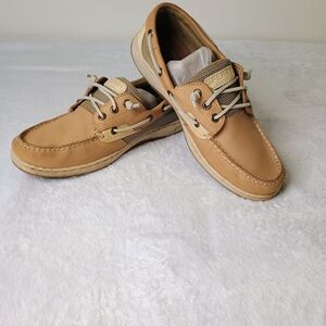 👞 Women's Sperry Rosefish 3-Eye Boat Shoes Tan / Oat 9